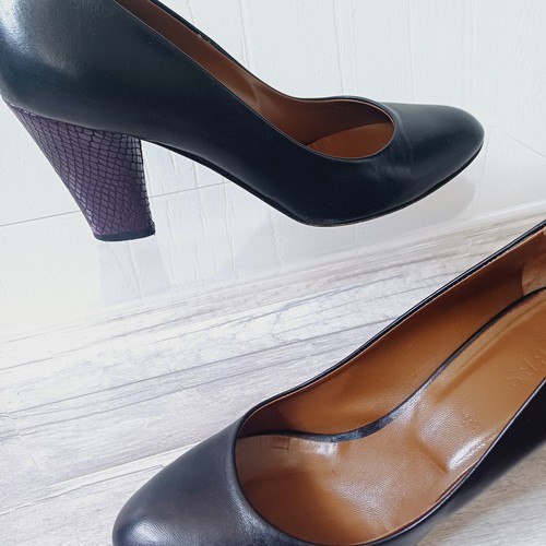 Zapatos de Corte Hobbs Piel de Serpiente Talla 4 Azul Marino Púrpura Cuero Tacón Ocasión Ropa Italia - Imagen 4 de 19
