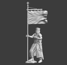 Northern Crusades Miniatures Medieval Hospitaller Knight w Flag 28 32 35 40 54mm