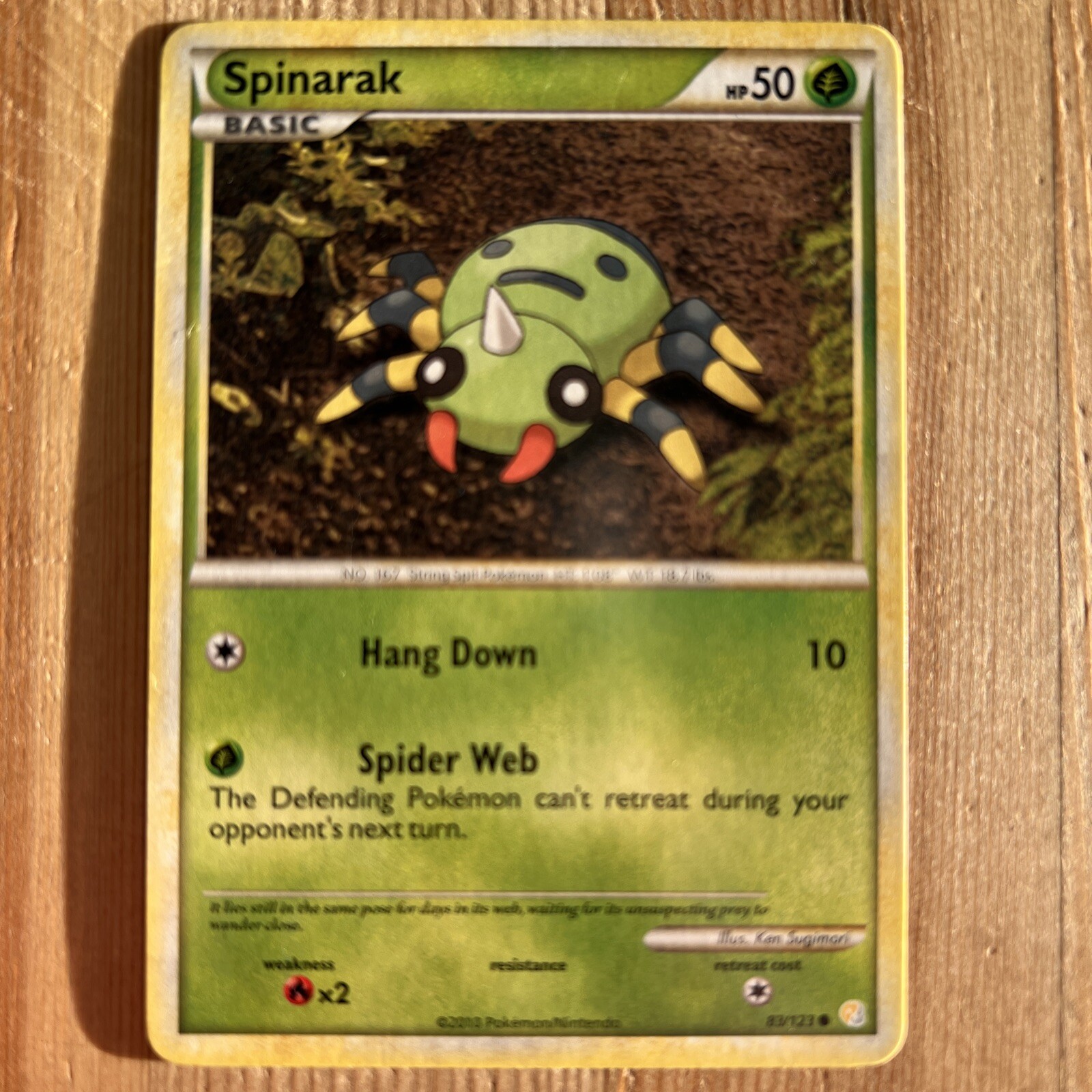 1x Spinarak - 83/123 - Common HeartGold & SoulSilver Pokemon NM-LP