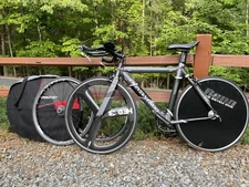 Quintana Roo Tequilo 53 CM TT Bike 2006 - Renn, Hed 3 Wheels - Zipp 2-Wheel Bag