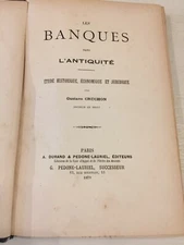 Les banques dans l’antiquité étude historique économique et juridique Cruchon 
