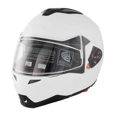 GSB G-339 Adult Flip Road Motorcycle Motorbike Helmet Plain White