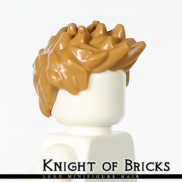 LEGO Minifigure Hair MEDIUM DARK FLESH 98385 Male Boy Short Spiked