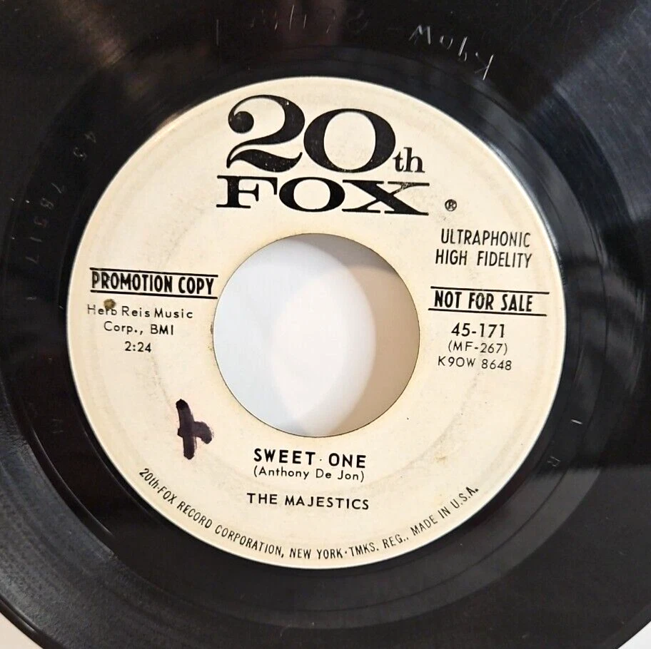 The Majestics–The Lone Stranger/Sweet One 1959 20th Fox Promotional 7" 45 Record Foto 3 de 4