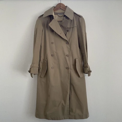 Trench coat donna beige Miu Miu taglia 36 doppiopetto con cintura
