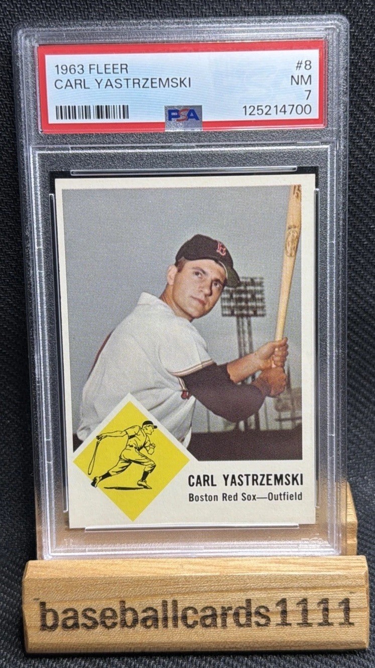CARL YASTRZEMSKI PSA 7 1963 FLEER #8 RED SOX B2