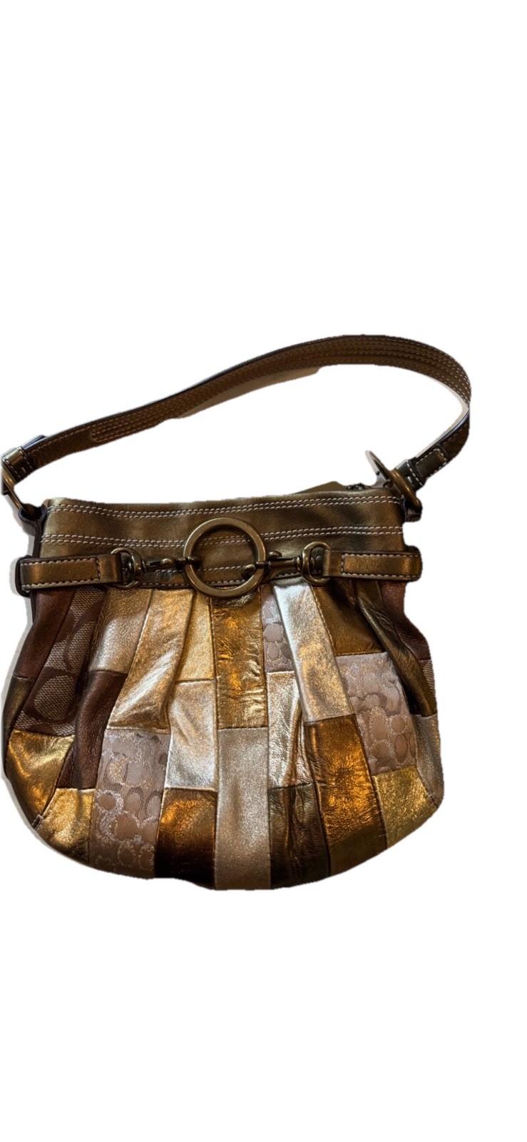 COACH DESIGNER LEATHER PATCHWORK PURSE HANDBAG-EUC - image 1