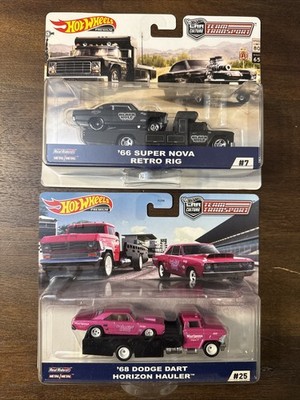 LOT Hot Wheels Team Transport '66 SUPER NOVA BLACK HOLE, '68 Dodge Dart Horizon