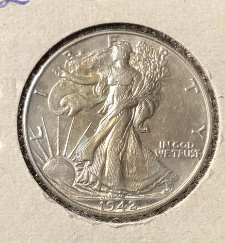 1942 Walking Liberty Half Dollar Lustrous Uncirculated BU Silver 50c Coin