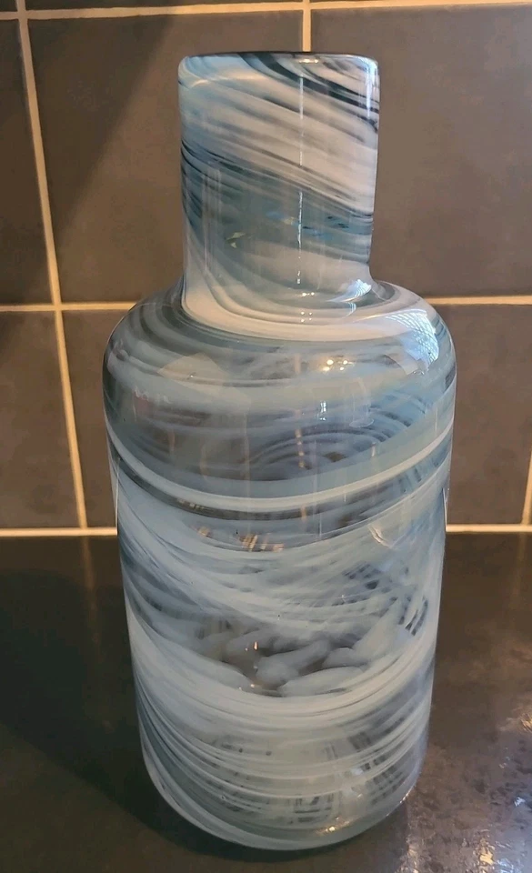 IKEA Glass Vase - Iina Vuorivirta - Marbled Grey and White -  10.5" - IMMACULATE - Image 2 of 4