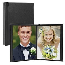 5" x 7" Black Leather Self-Stick Photo Album