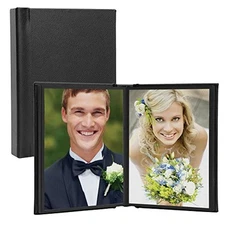 5" x 7" Black Leather Self-Stick Photo Album