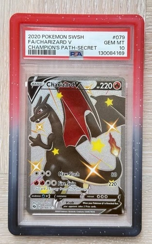 Pokémon Charizard V 79/73 Champions Path Secret Rare Full Art Holo PSA 10