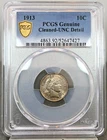 1913 U.S. 10c Barber Silver Dime PCGS Genuine ~ Uncirculated Detail ~ CLEANED