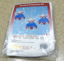 Herrschners  Grandma's Lil Patriotic Angels Ornament Kit 6 pcs