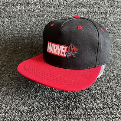 MINISO Marvel Spider-Man Flat Brim Snapback Black Red Adjustable One Size