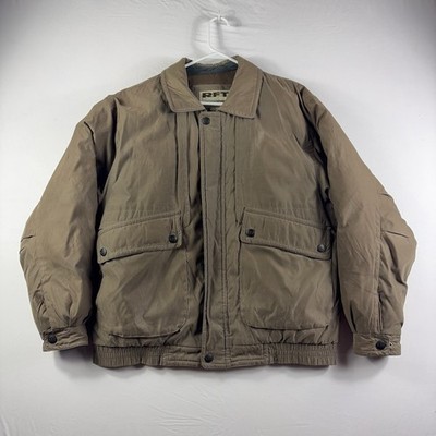 Vtg Rainforest RFT Jacket Mens Medium Brown Bomber Puffer Barn Coat Lined
