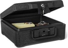 Amazon Basics Fireproof Waterproof Document Safe Box Key Lock 11L Black