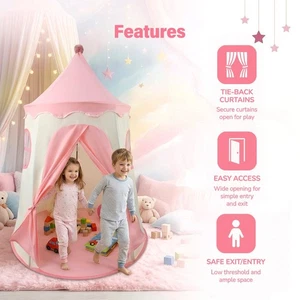 Pink Children's Play Tent Playhouse Castle 150 x 110 cm