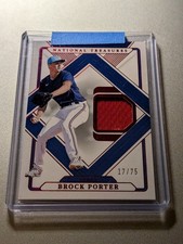 2025 Panini National Treasures Brock Porter /75 Game Worn Rangers