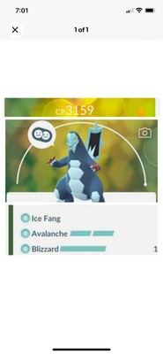 Baxcalibur Master League Level 40, PvP  , 2 Charge Moves Over 3000 Cp  PKMN Go