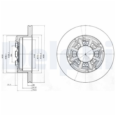 Delphi Bremsscheiben + Beläge hinten 500041232 7180256 500039186 | 876892