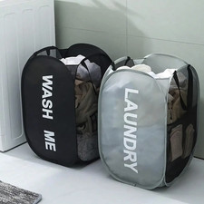 1pc Portable Mesh Pop Up Laundry Hamper Collapsible Breathable Basket - NEW