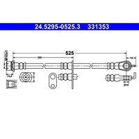 ATE 24.5295-0525.3 Bremsschlauch Vorderachse Links FüR Toyota