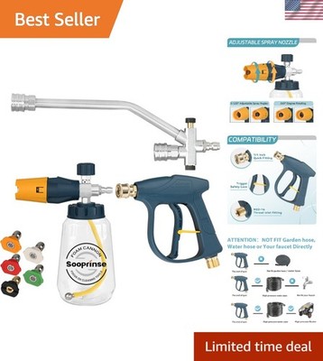 Pressure Washer Foam Cannon with Short Pressure Washer Gun, Dual Connector Ac...