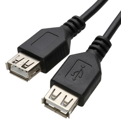 USB 2.0 Buchse zu Buchse Leitung 24AWG High Speed Kabelverbinder A Buchsen SCHWARZ 1,6m