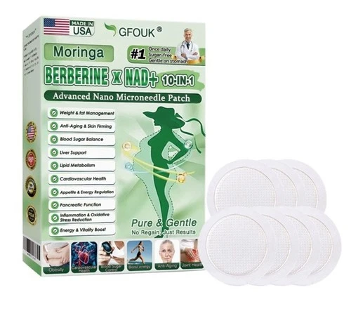 10x Moringa Berberine x NAD+ 10-in-1 Advanced Nano Microneedle Patch Weight Loss