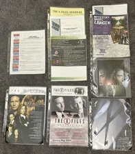 15 different The X-Files Cards Dealer Sell Sheets: Topps, Inkworks, USPC Games