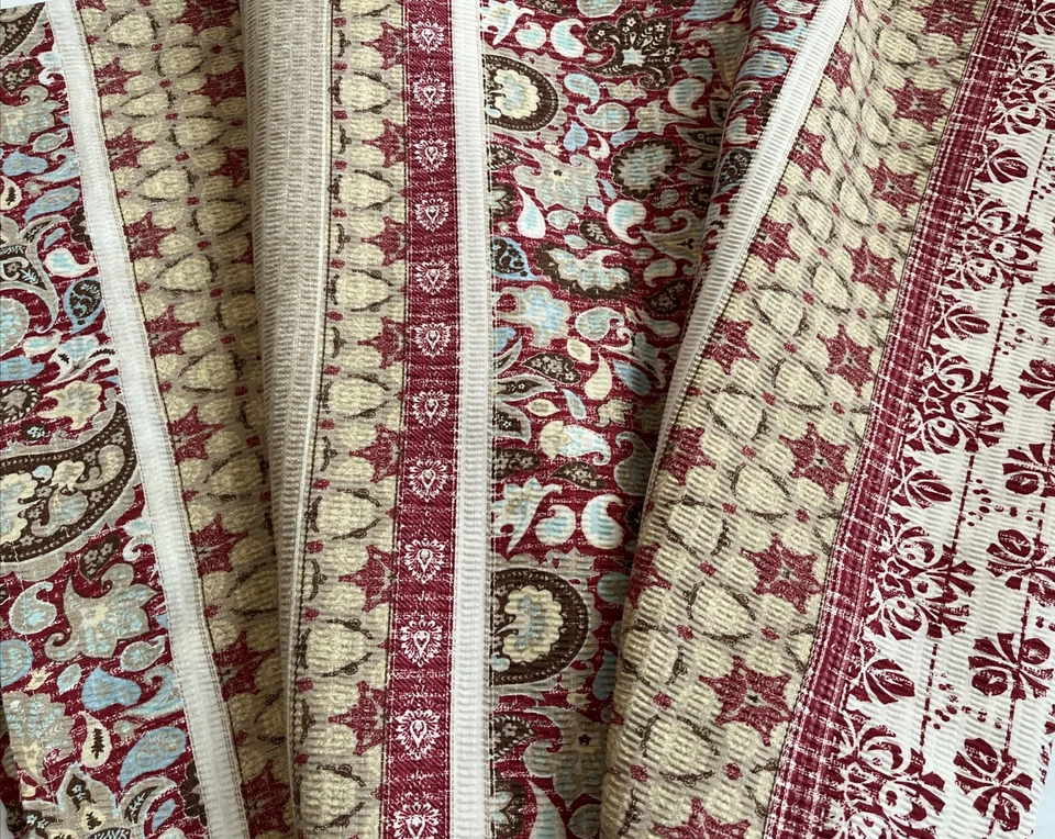 Cortina de ducha Sonoma Life + Style 76x70 Seersucker Paisley Boho étnica roja tostada Foto 2 de 4
