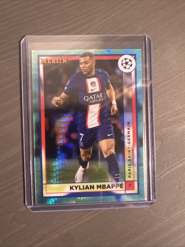 Kylian Mbappe 2022-23 Topps Merlin Soccer Aqua Prism Refractor #105