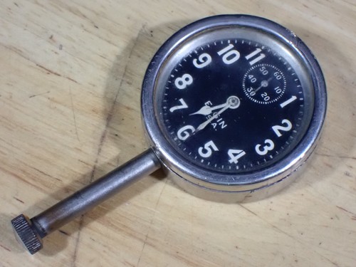Elgin Car Clock 7 Jewel Grade 480 Mechanical Wind good balance Repair 52.8 mm