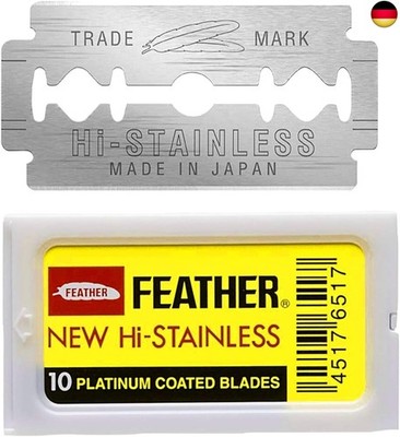 10 Feather New Hi-Stainless Rasierklingen (1 paket)