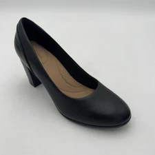 Clarks Women's Alayna Ray Dress Pump, Black Leather/Synthetic Combi, Sz 7.5