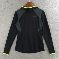 Nike Top Women M Hoodie Athletic Dri Fit Long Sleeve Running Training Black