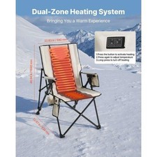 Heated Camping Chair 3 Heat Settings High Back Folding Camping Chair