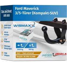 ANHÄNGERKUPPLUNG starr passt für Ford Maverick 93-99 +13polig E-Satz ABE