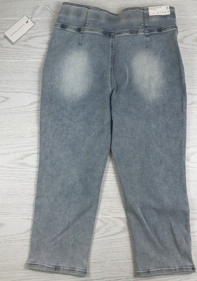Risen Los Angeles Jeans Womens 15/32 Blue Capri Pull On Stretch High Rise NEW