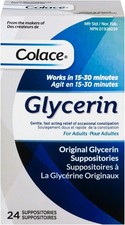 Colace Glycerin Suppositories - Adult  Gentle Fast Acting Relief of Occasional
