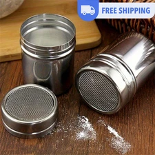 1Pc Stainless Steel Coffee Dusting Powdered Sugar Shaker Metal Spice Dispenser