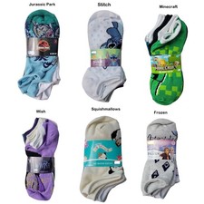 Character Toddler Youth Soft Stretch Comfortable No Show Socks, 12 Pack