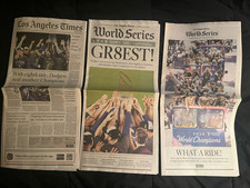 Los Angeles Dodgers 2024 World Series LA Times newspapers 11/1/24 & 11/4/24