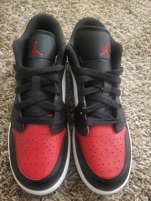 Nike Boys Air Jordan 1 Low 553560-161 Black Red White Sneakers Shoes Size 6Y