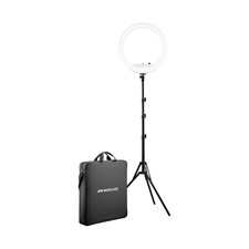 18  Bi-Color LED Ring Light Kit with Batteries and Stand Professional Studio ...