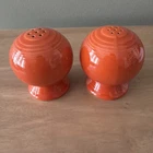 Vintage Original Fiesta Ware RED  Salt and Pepper Shakers With Stoppers
