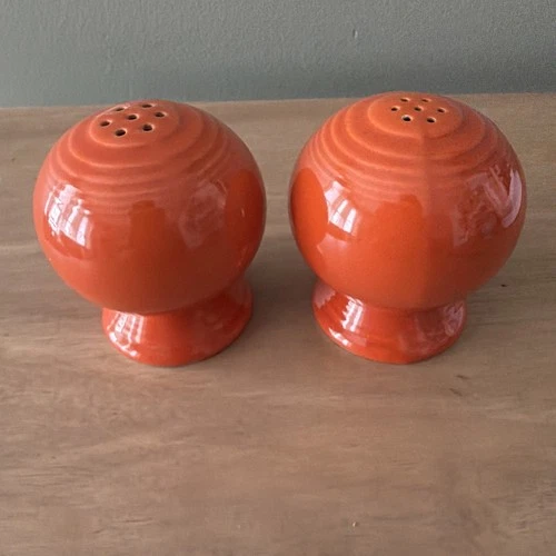 Vintage Original Fiesta Ware RED  Salt and Pepper Shakers With Stoppers