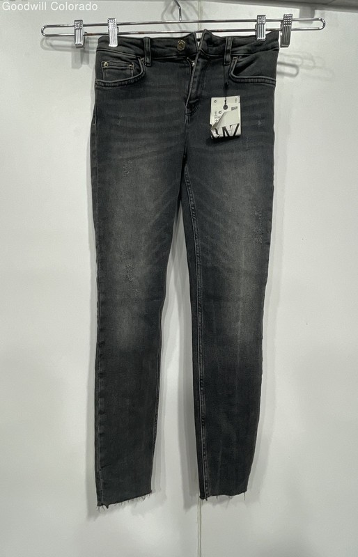 Zara Womens Black Medium Wash Mid-Rise Denim The 80's Skinny Jeans Size 36